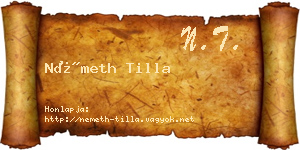 Németh Tilla névjegykártya