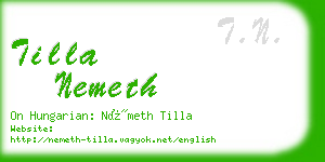 tilla nemeth business card